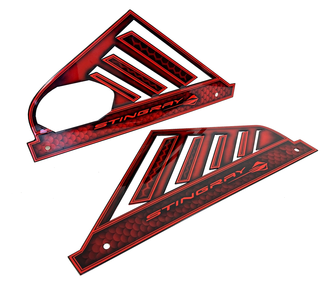 2020-2026 C8 Corvette Airbrushed Engine Bay Filler Covers - Solid Oil Fill Area