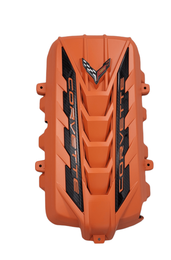 Classic Trim, C8 Engine Cover Amplify Orange Metallic, Custom Painted