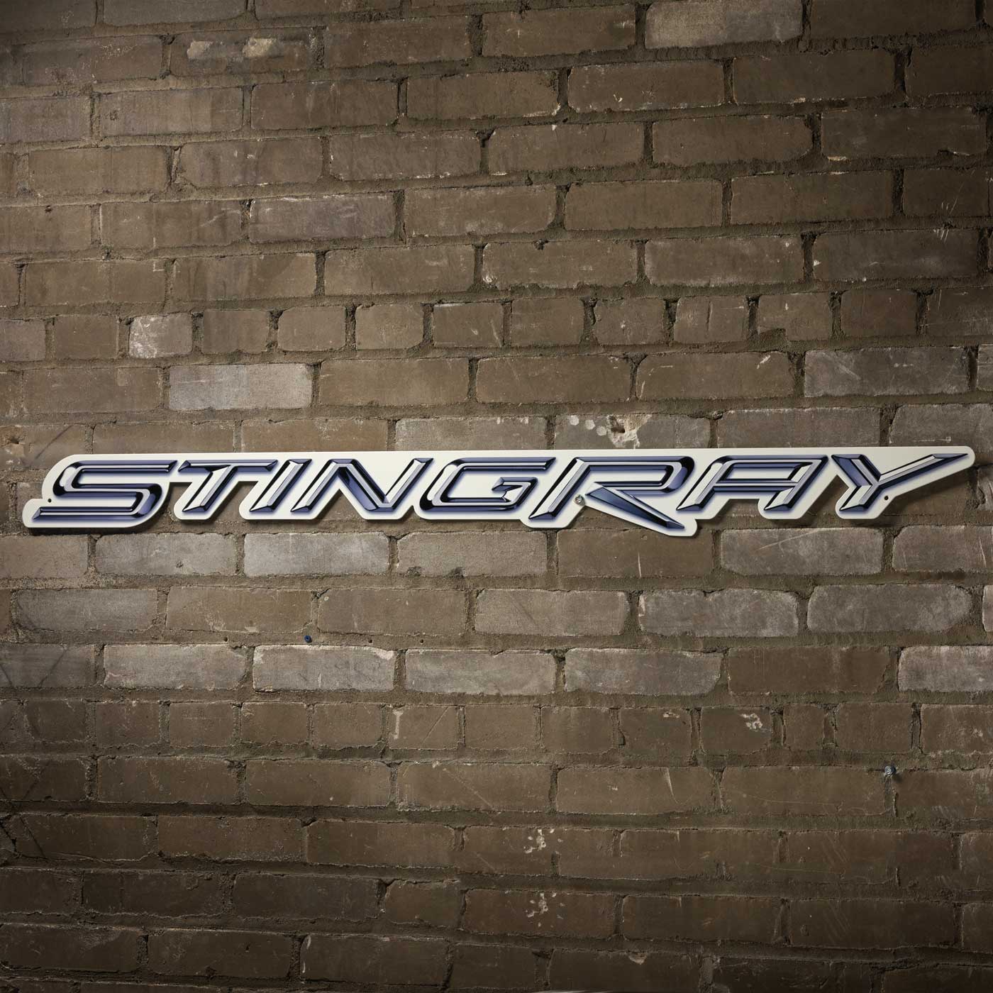 Corvette Stingray Script Steel Sign 18" X 2"