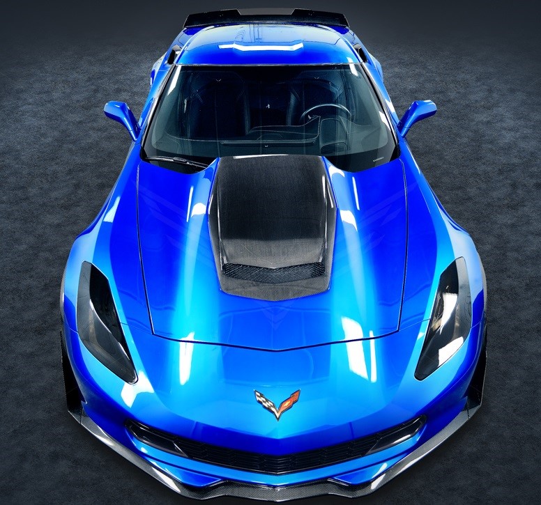 C7 Corvette Stingray, Wide Body Xtreme Carbon Fiber High Rise Custom Hood, with Vent