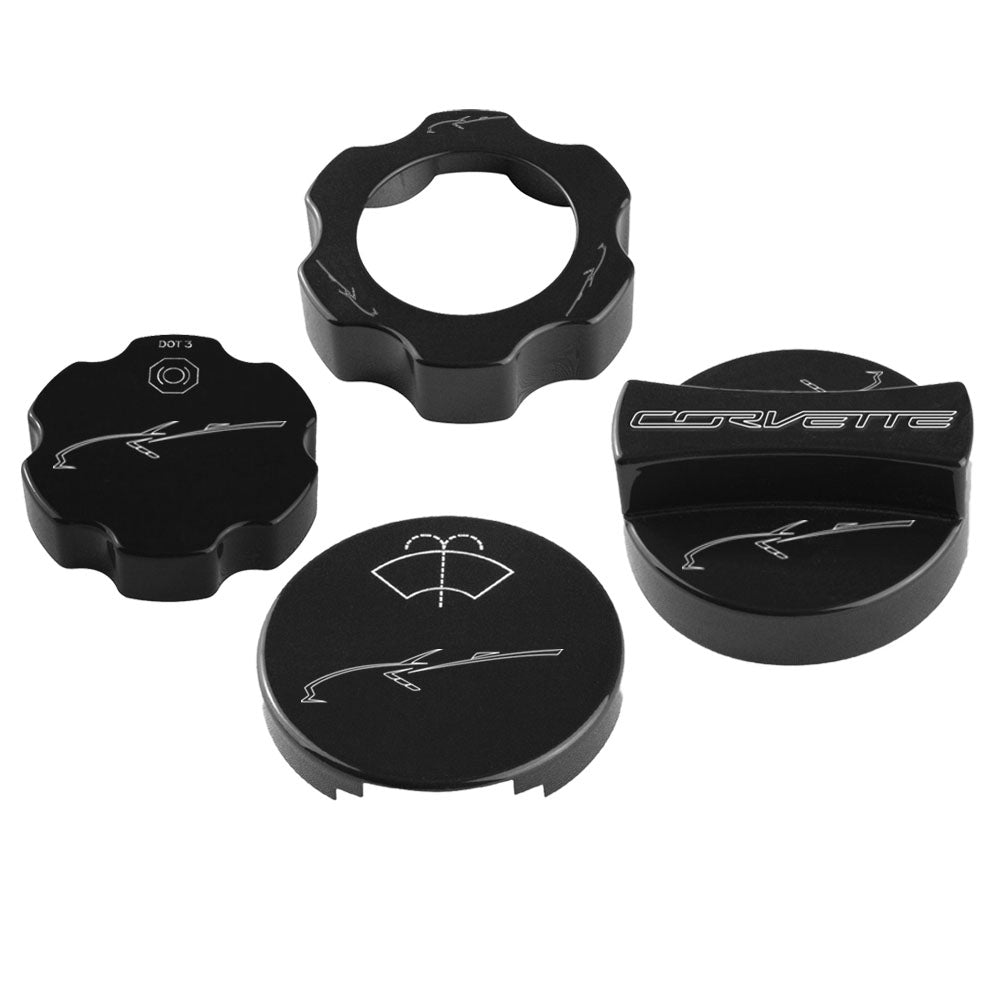 2014-2019 C7 Corvette Under Hood Cap Cover Kit - Stingray Gesture
