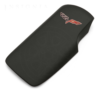 C6 Corvette GM OEM Console Lid With Colored Flag Logo (Embroidered)