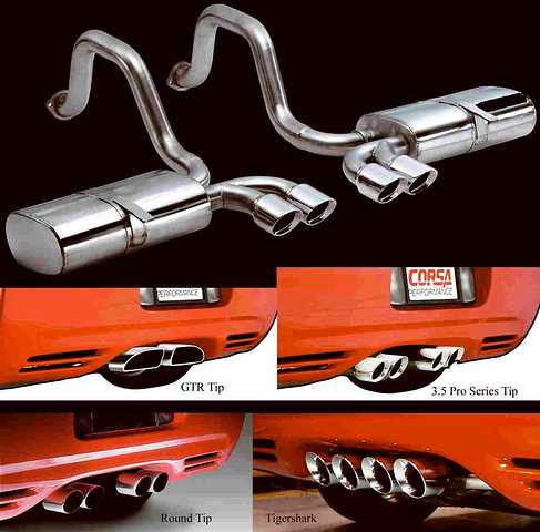 C5 Corvette Corsa Power Pulse 3.5 Tip Indy C5 Muffler System 14111