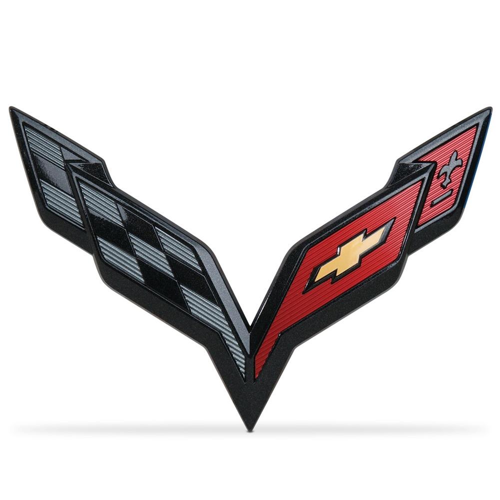 Corvette GM Crossed Flags Emblem, Carbon Flash, C7 Stingray, Z51