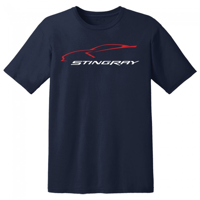 C8 Corvette, Next Generation 2020 Corvette Stingray Car Gesture Tee, T-Shirt, Navy