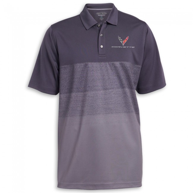 C8 Corvette Pebble Beach Polo Shirt, Charcoal