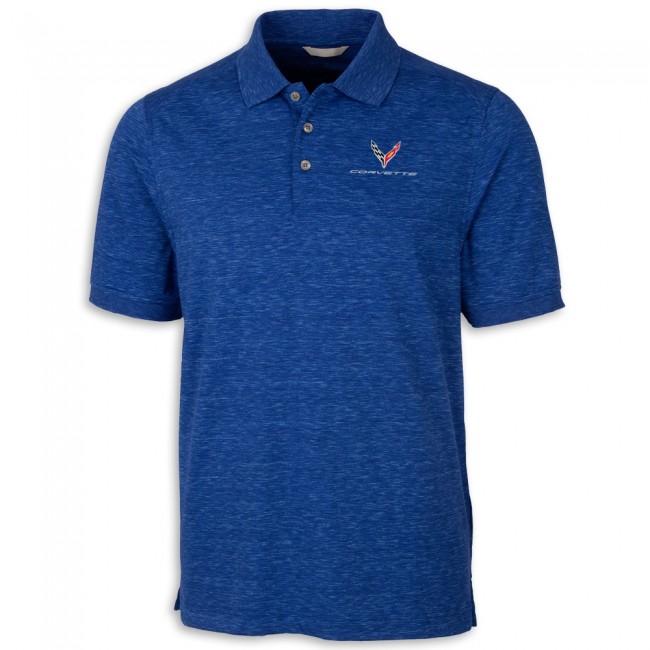 C8 Corvette Cutter & Buck® Tri-Blend Polo - Dark Blue