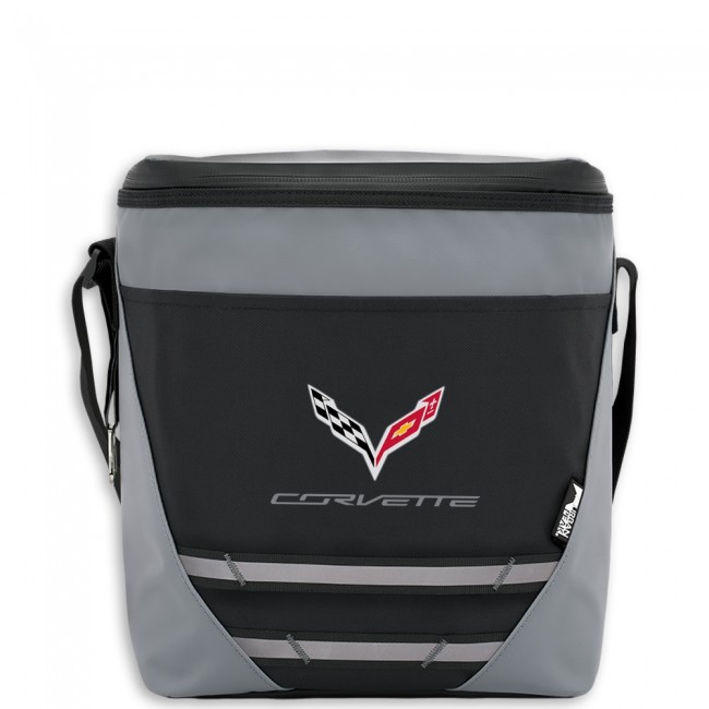 C7 Corvette Waterproof 12 Can Cooler, Black/Gray