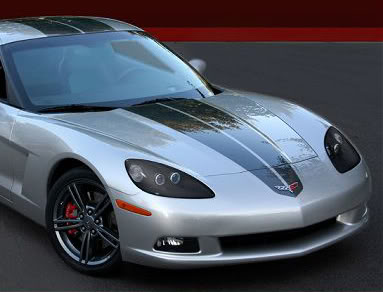 GM OEM Accessory C6 Corvette CSR Hood and Body Accent Stripes, Gray