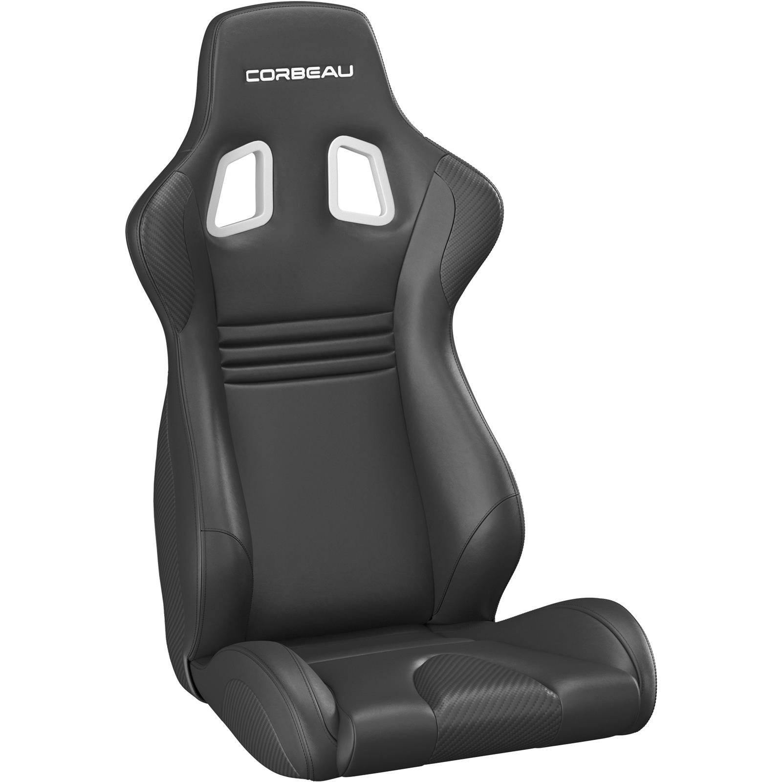 Corbeau Sportline  Racing Seat, Evolution Fixed Back Black Vinyl / Carbon Black Stitch, 64901FB