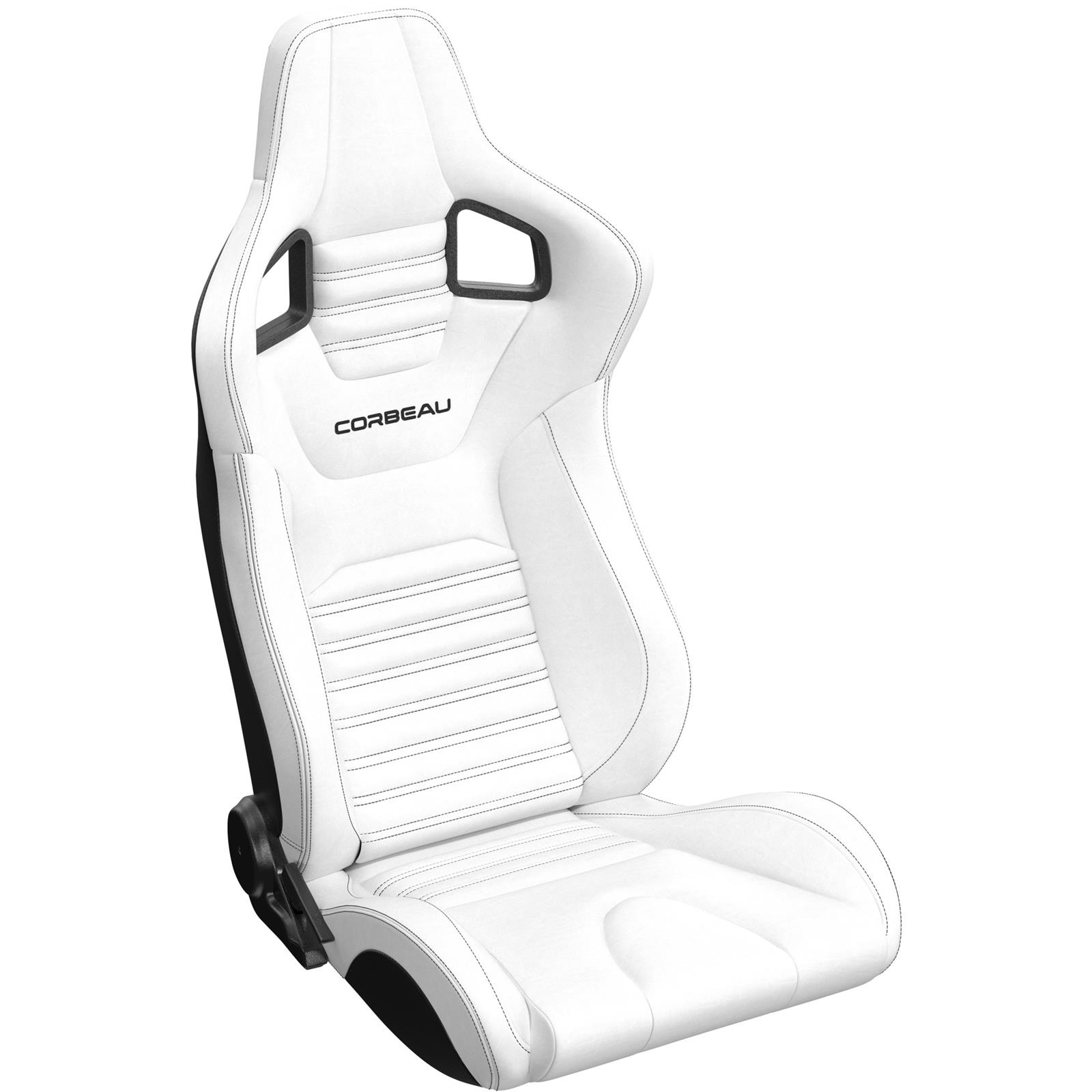 Corbeau Sportline  Racing Seat, RRS White Vinyl / Black Stitch, 74903PR