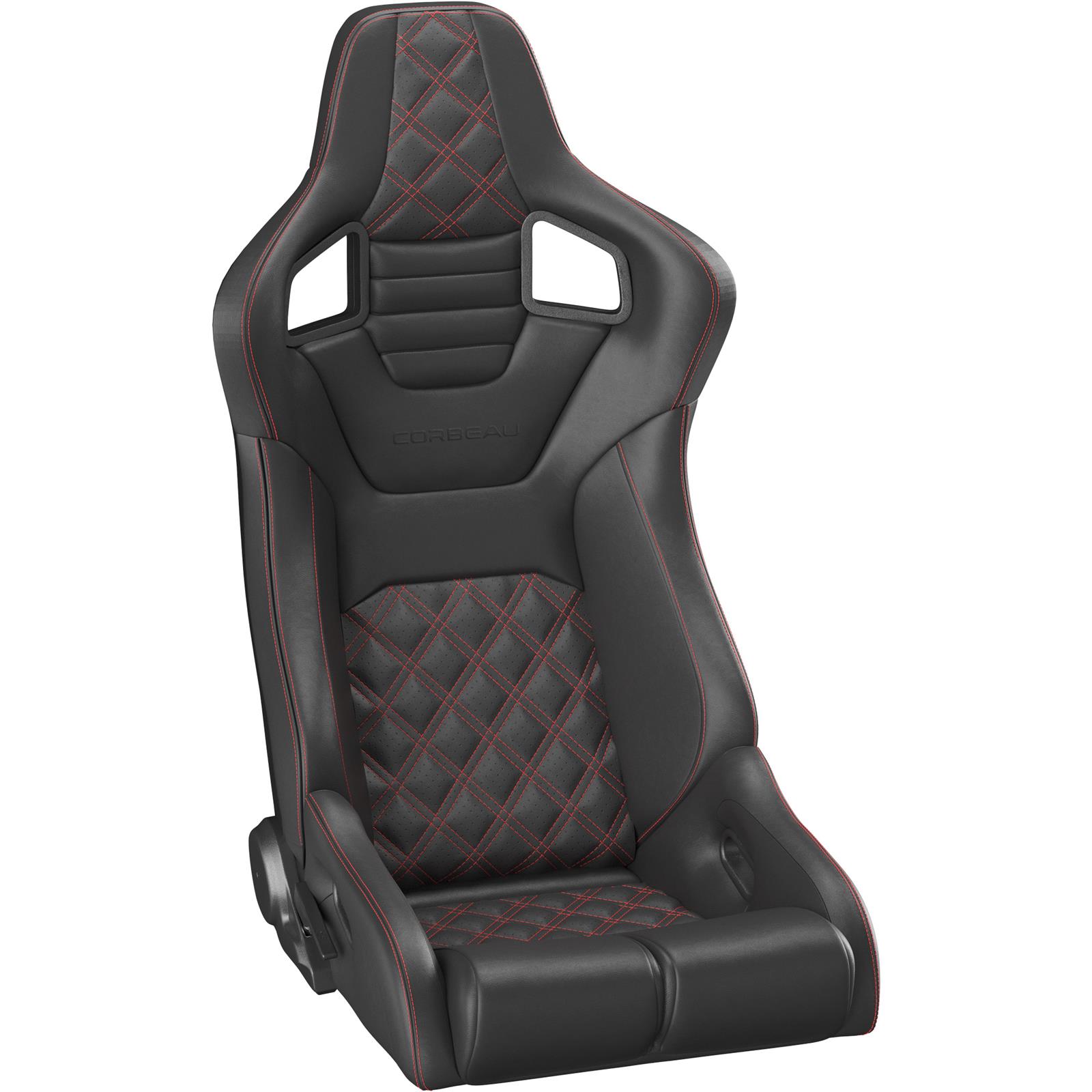 Corbeau Sportline  Racing Seat, RRB Black Vinyl / Carbon Diamond Red Stitch, 84917PR