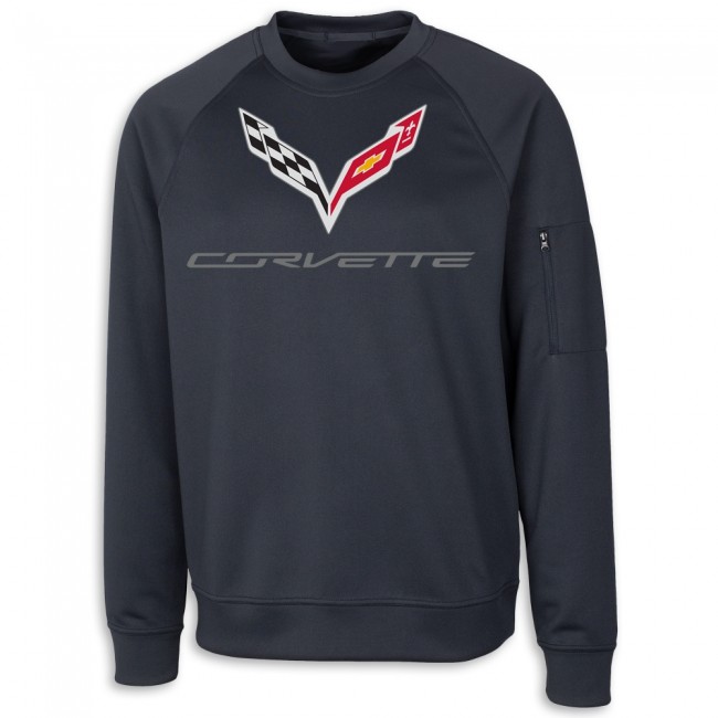 C7 Corvette Skyline Long Sleeve Crewneck - Navy