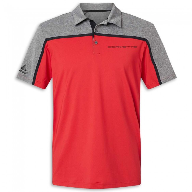 C8 Corvette Adidas® Cruise Polo Red/Gray