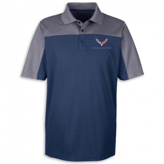 C7 Corvette Summit Colorblock Polo Navy/Carbon