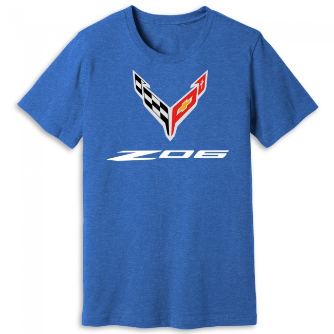 C8 Corvette Z06 Salute T-Shirt Heather True Royal