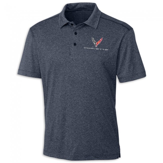 C8 Corvette Performance Polo Navy Heather