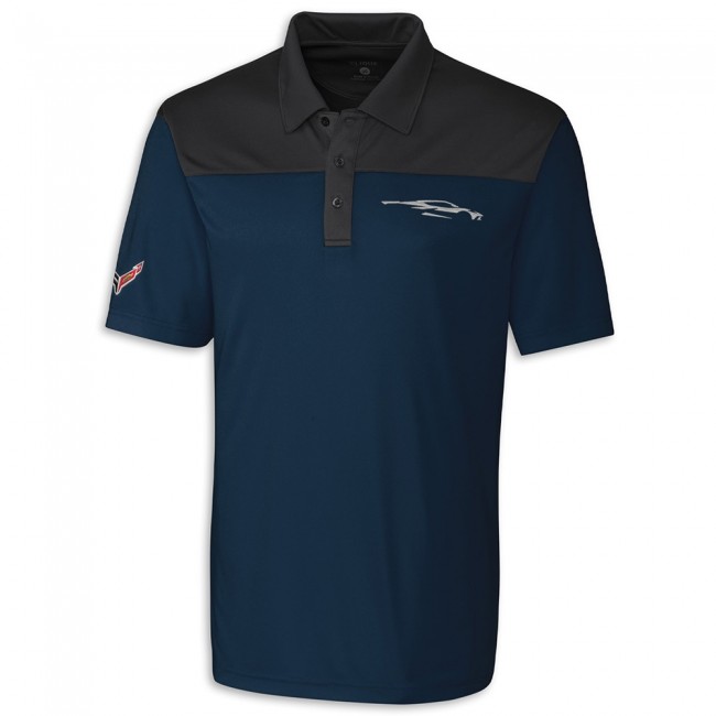 C8 Corvette  Colorblock Tech Polo, Navy/Titan