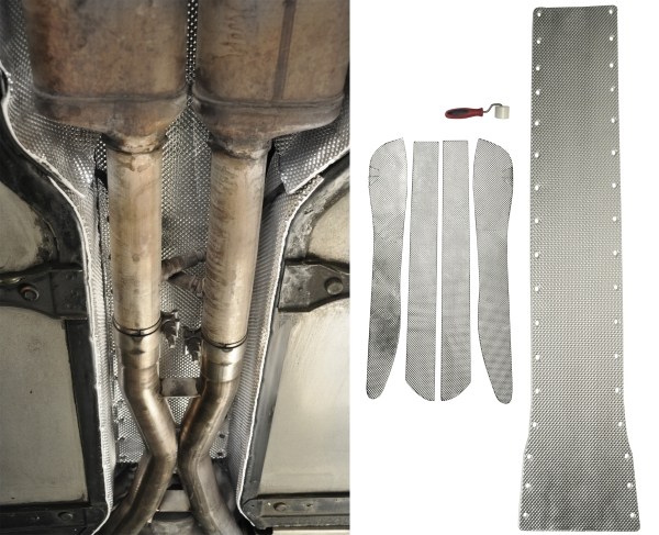 C5 Corvette Transmission Tunnel Heat Shield, Bolt-On, Self Adhesive Backing, Synthetic Fiber, BLACK