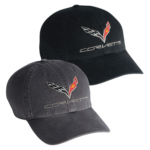 C7 Corvette Premium Garmet Washed Cap, Hat