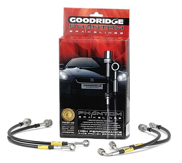 C6/Z06, Grand Sport  Corvette Goodridge Phantom Series Stainless Steel Brake Lines with Poly-Coat