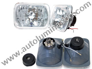 Halogen Sealed Beam Conversion Kits 4" X 6-1/2" Rectangular w/DRL