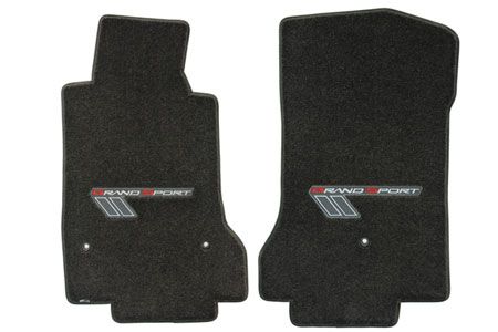 C6 Corvette 10-13E Lloyd Velourtex Floor Mats w/Grand Sport Emblem (Red/Silver E