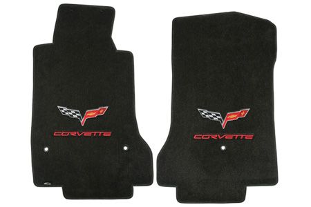 C6 Corvette 13L Lloyd Velourtex Floor Mats w/C6 Emblem & Corvette Script