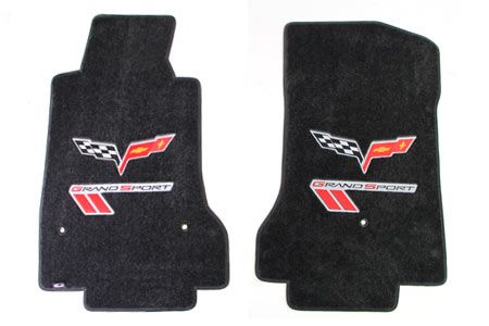 C6 Corvette 13L Lloyd Ultimat Floor Mats w/Red-Black Grand Sport & C6 Flags