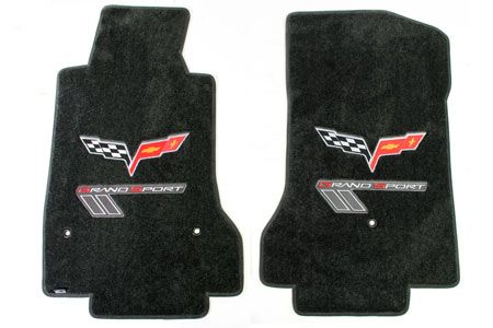 C6 Corvette 13L Lloyd Ultimat Floor Mats w/Red-Silver Grand Sport & C6 Flags