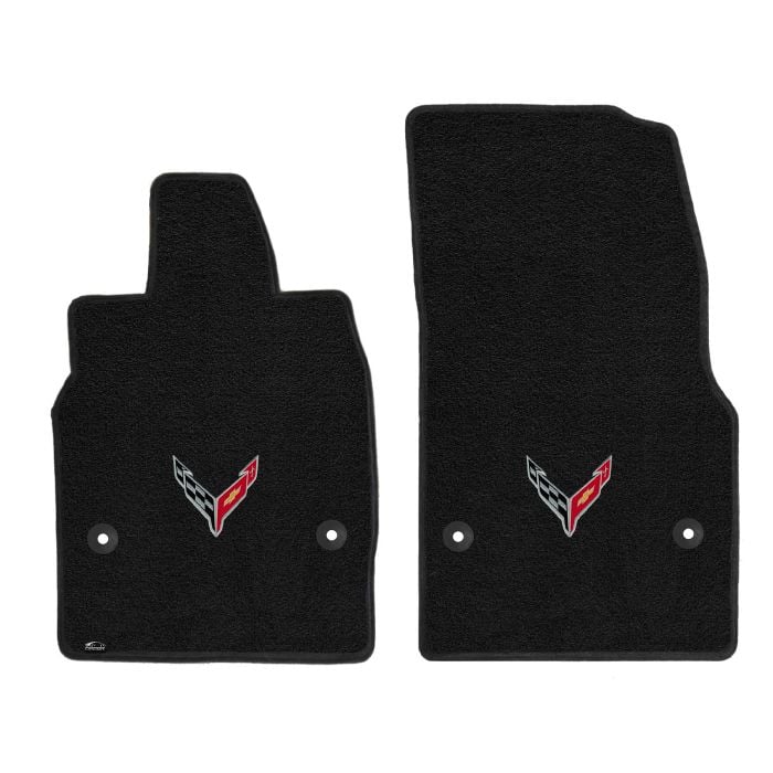 C8 Corvette  20-22 Lloyd Ultimat Floor Mats w/C8 Emblem (Silver Outline)