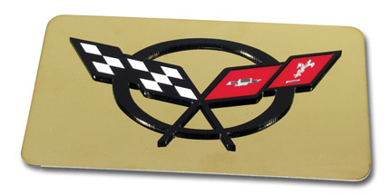 Exhaust Plate, C5 Emblem Stainless Steel, C5 Corvette