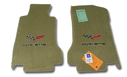 C6 Corvette Cashmere Floor Mats with C6 Logo & Corvette Script