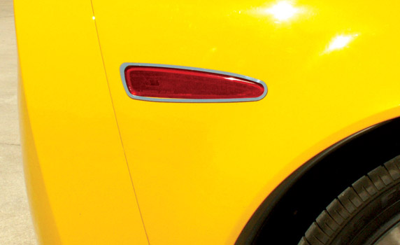 2005-2013 C6 Corvette Side Mark Light Bezels Stainless Steel 4pc Set, Z06