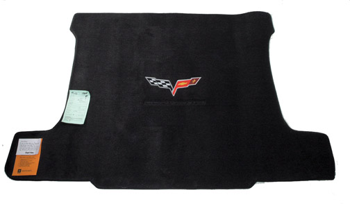 C6 Corvette Ebony Cargo Mat with C6 Logo & Corvette Script - Convertible