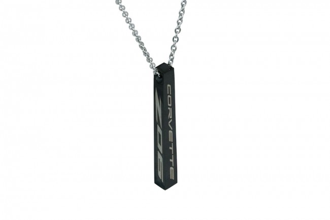 C8 Corvette Z06 Bar Necklace Black Steel