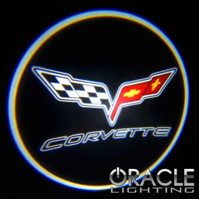 Corvette C6 Logo  LED Door Shadow Light GOBO Projector Pair