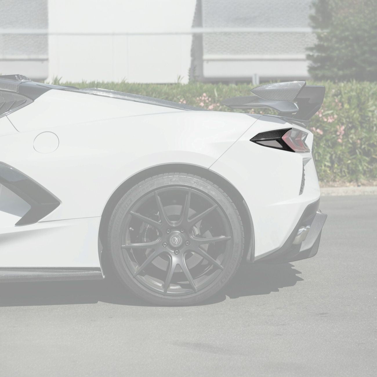 EOS C8 Corvette Dry Carbon Fiber Rear Taillight Side Trim Panel Cover Overlays