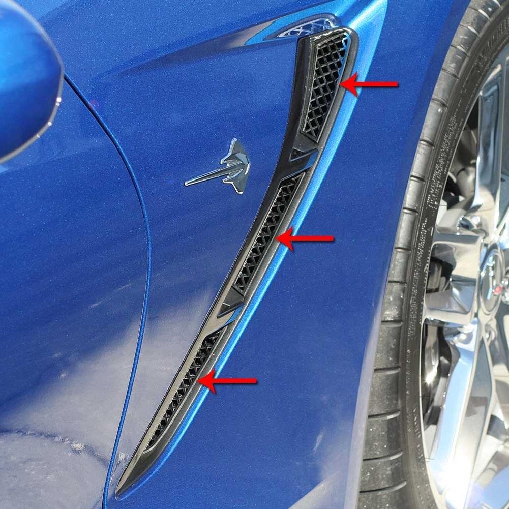 Corvette Side Vent Mesh Grille Overlay 6Pc Front Polished, C7 Stingray,  Z51