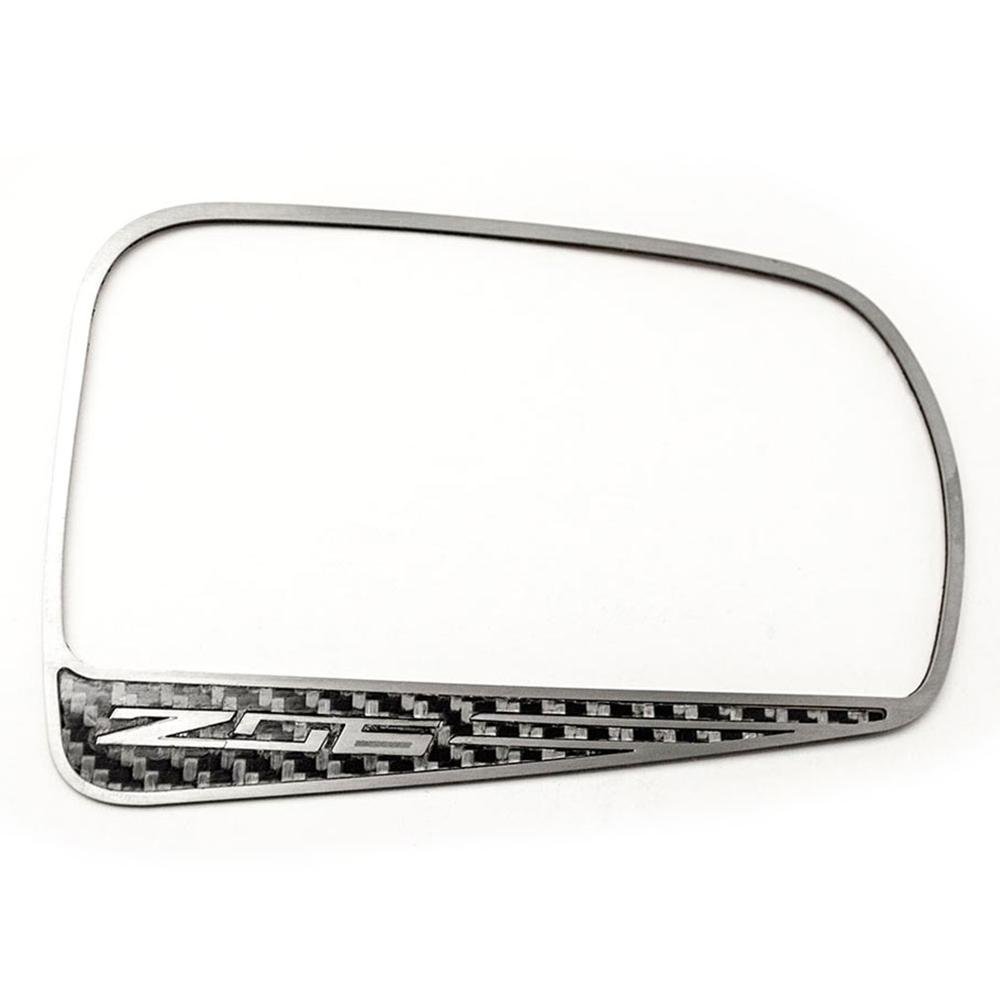 Corvette Side View Mirror Trim Brushed/Carbon Fiber, C7 Z06