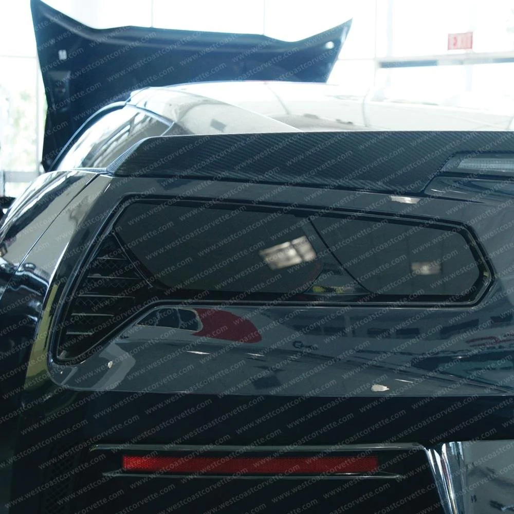 Corvette Flat Rear Taillight Blackout Lens Kit, Smoked Acrylic, 4Pc., C7 Stingra