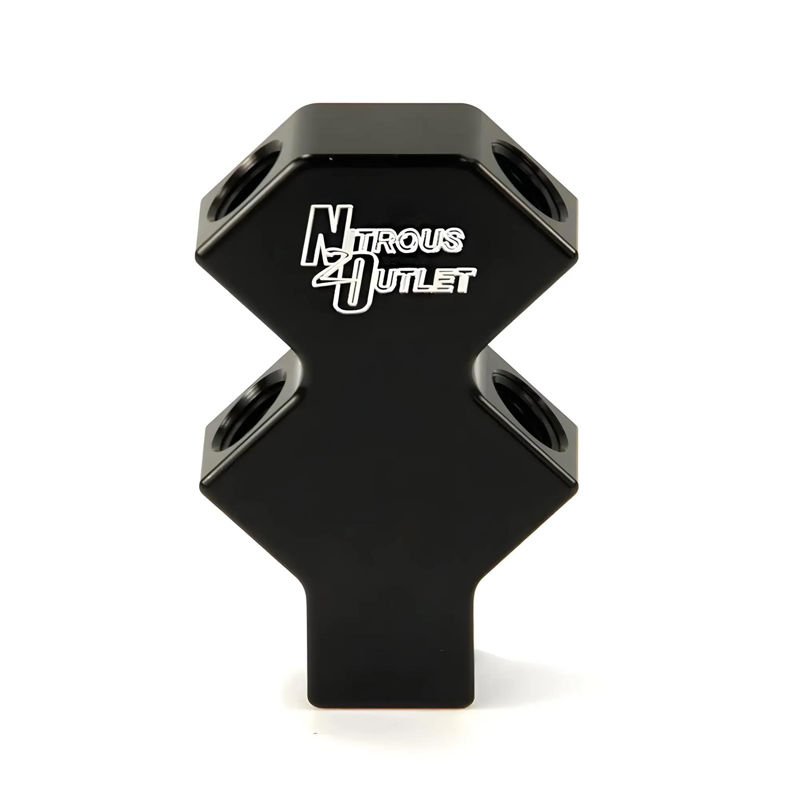 4-Way 1/4 Inch NPT High Flow Stacked Y Distribution Block 1 Female in/4 Female o