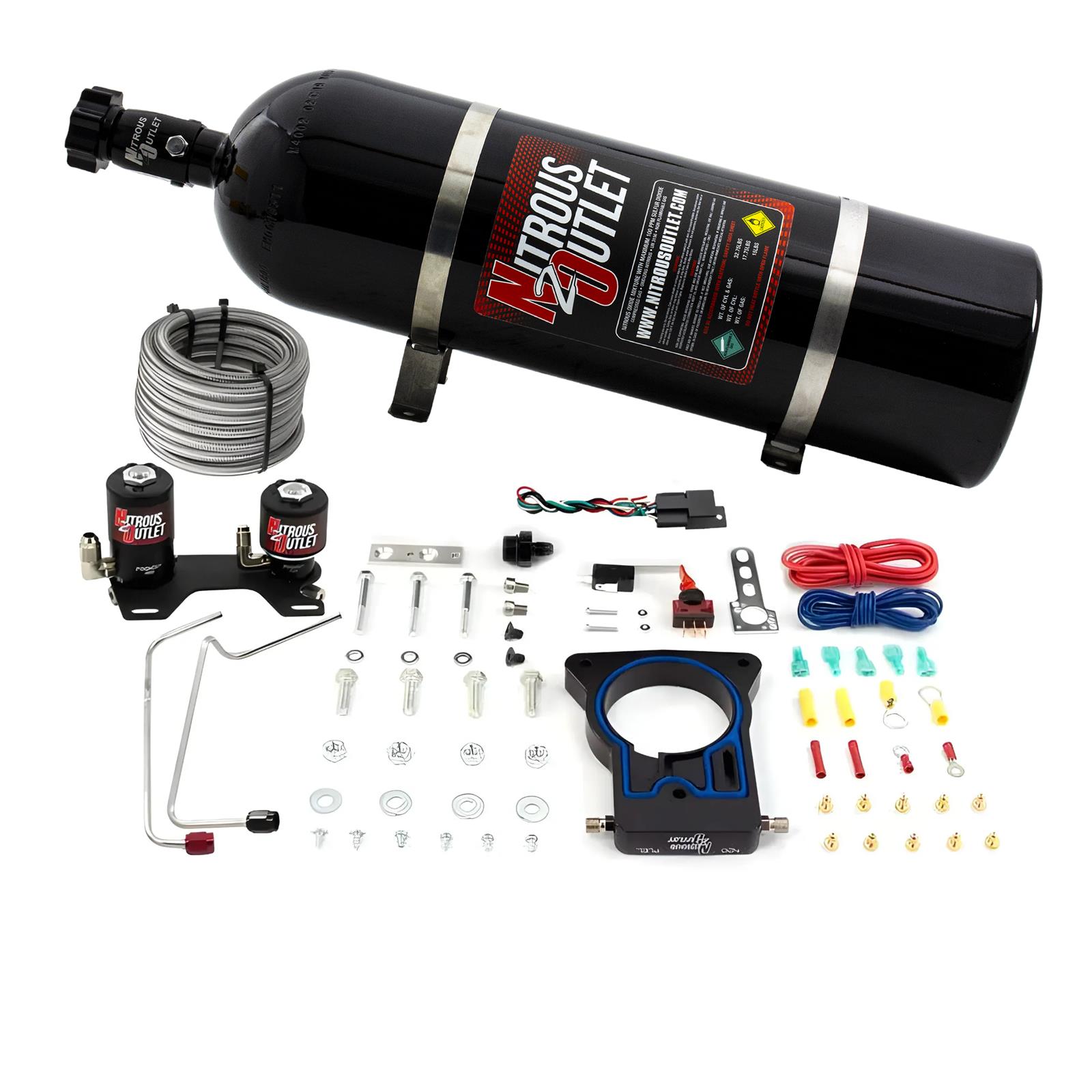 Nitrous Outlet GM 78mm 1999-2007 Classic Truck Hard-line Plate System - Gas/E85