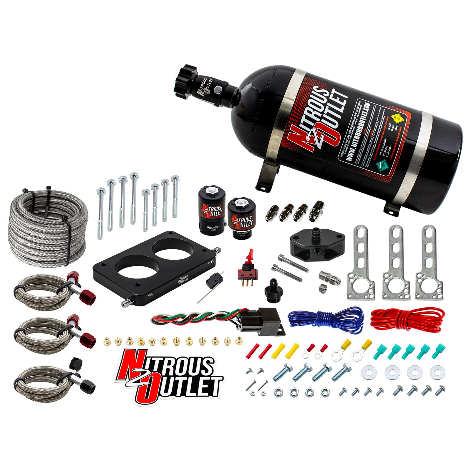 05-10 4.6L 3V Mustang Plate System Gas/E85 5-55psi 50-200 HP 10lb Bottle Nitrous