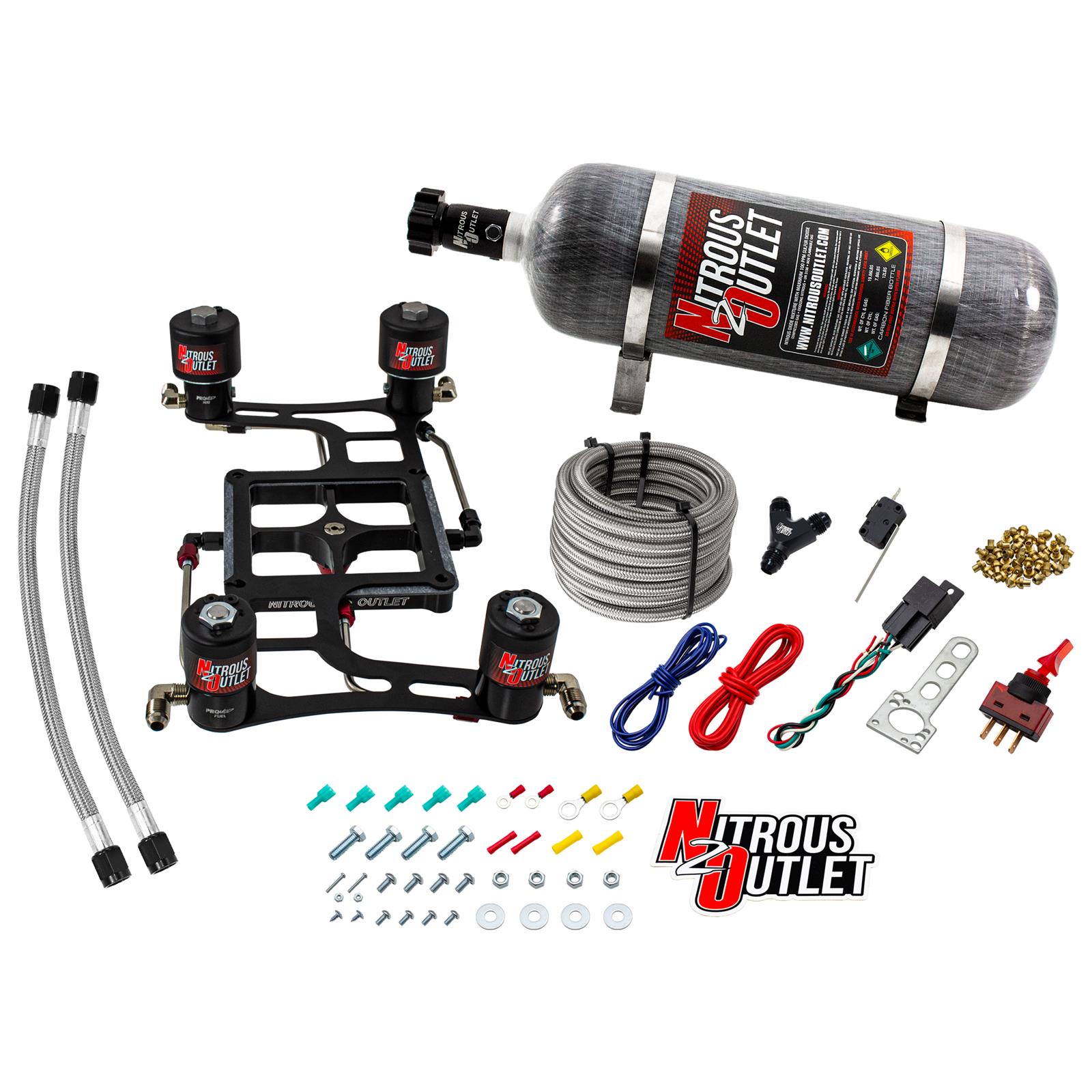 4500 Hornet 2 Race Dual Stage System Hard-line Two .178 Trashcan Nitrous Solenoi