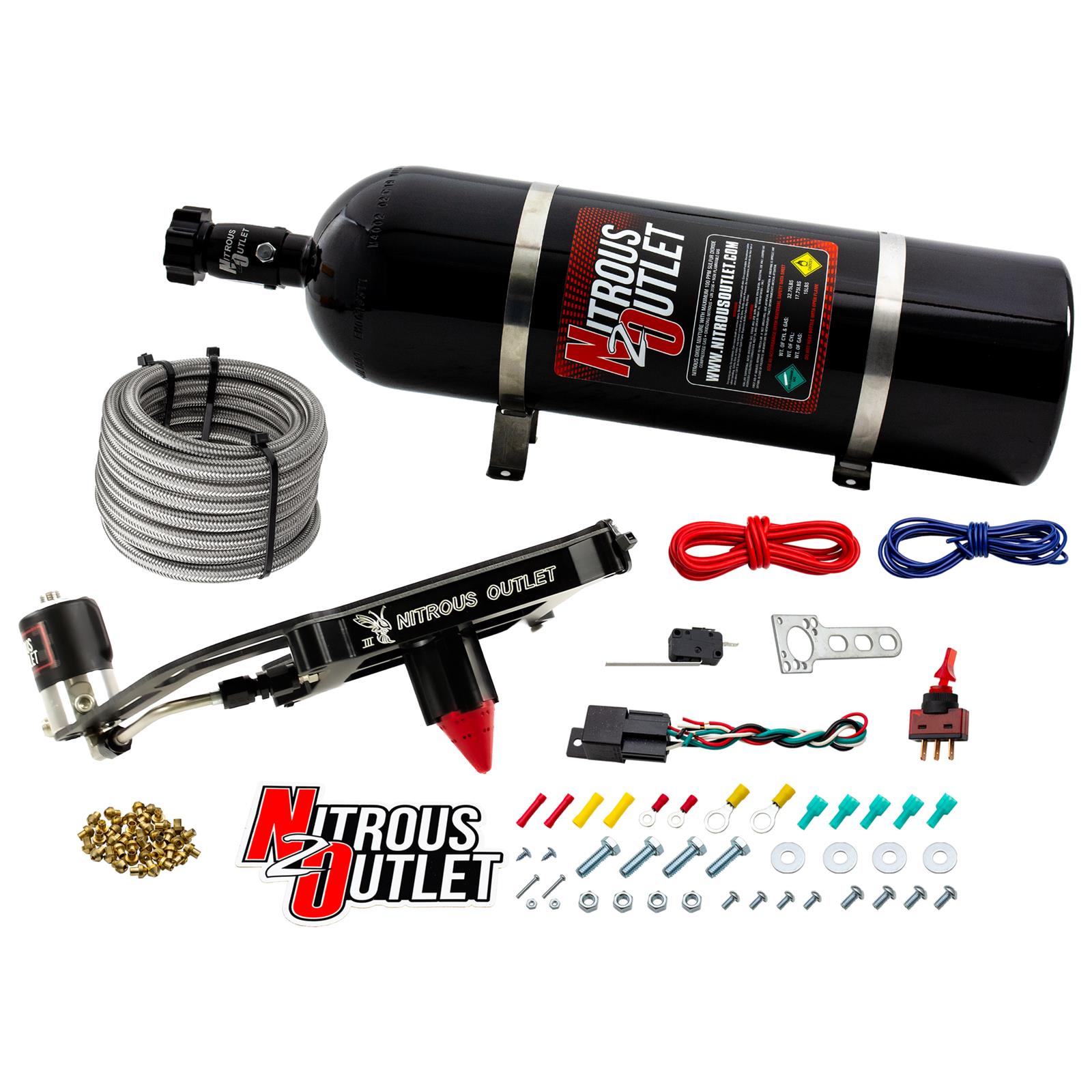 4150 Stinger 3 Dry System Hard-line .122 Nitrous Solenoid Boomerang Solenoid Bra