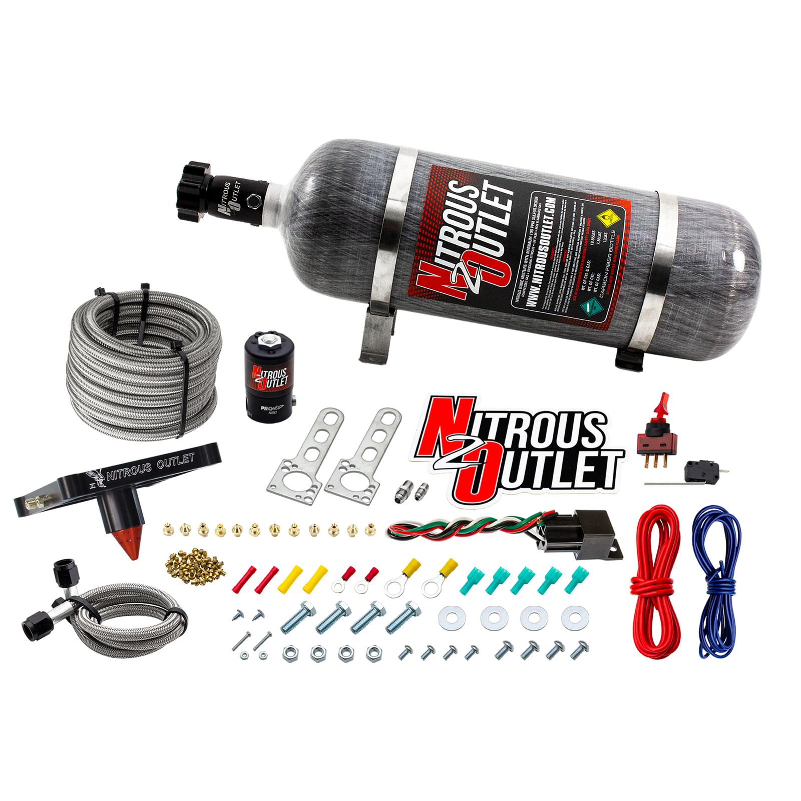 4500 Stinger 3 Dry System Braided Hoses .122 Nitrous Solenoid Universal Solenoid