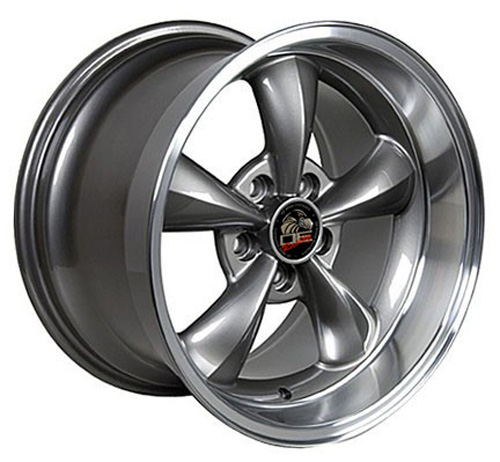 17" Replica Wheel fits Ford Mustang,  FR01 Machined Lip Anthracite 17x10.5