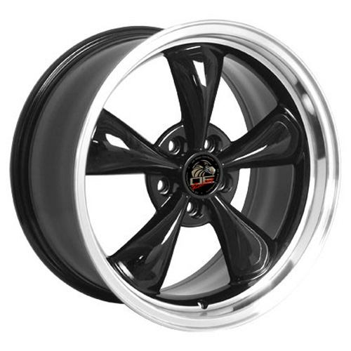 18" Replica Wheel fits Ford Mustang,  FR01 Machined Lip Black 18x9