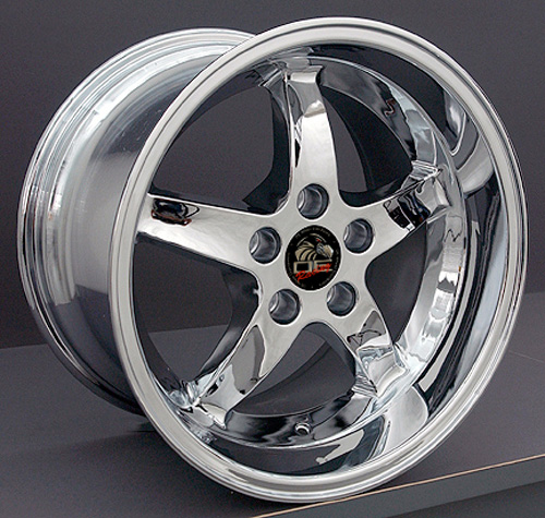 17" Replica Wheel fits Ford Mustang,  FR04B Chrome 17x10.5